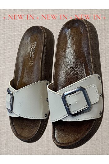 KAFKASLAR AYAKKABI Kafkaslar Single Buckle Full Orthopedic Daily Mother Slippers