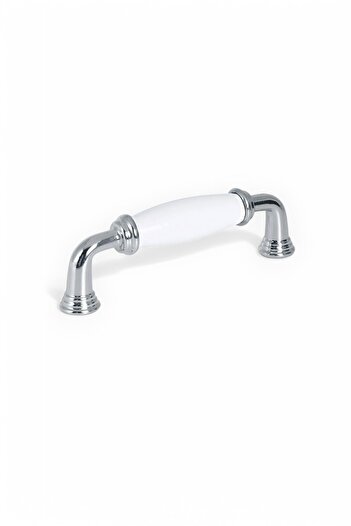 Ucelev Polished Chrome Metal-Porcelain 96 mm Furniture/Cabinet/Garment Cabinet/Door/Kitchen Handle