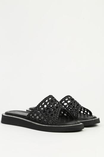 Pierre Cardin Black Knitted Women's Slippers Pc-7507