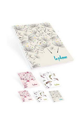 KESKİN COLOR Keskin Color La Plume 17x22cm 100yp 60gr Πλαστικό εξώφυλλο Σπιράλ Ελαφρύ σημειωματάριο με καρό / B39