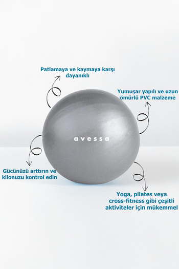 Verahed Avessa Grey Mini Pilates Ball - 25cm Aerobic Cardio Gymnastics Exerciser