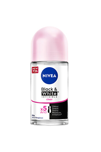 NIVEA NIVEA Black & White Invisible Original, Antiperspirant for Women, Roll-on 50ml