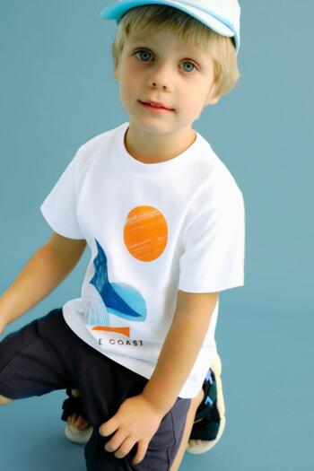 MAYORAL Boy's Geometric Patterned 3-Piece Shorts Set, Ages 4-8, Orange