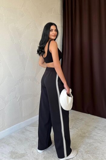 fh fashionhere Eyesof Black Side Stripe Trousers