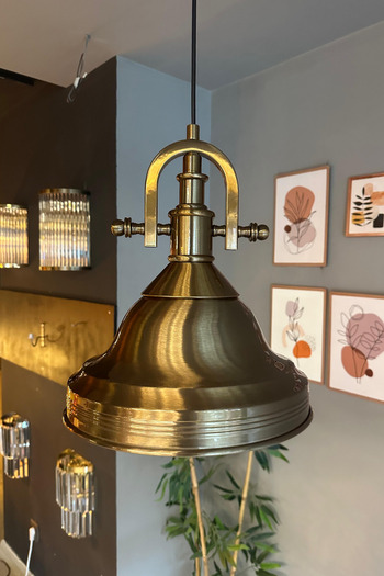 Bamyum Ulmete Gemici Eskitme Başlık Tekli Sarkıt Avize Salon Ofis Otel Restoran Avizeleri Vintage Tasarım