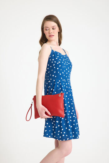 Nüveden Women's Plain Patterned Hand Strap Portfolio Clutch Bag