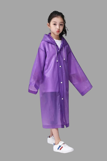 İMEXTECH Unisex Kids Purple Water Windproof Raincoat