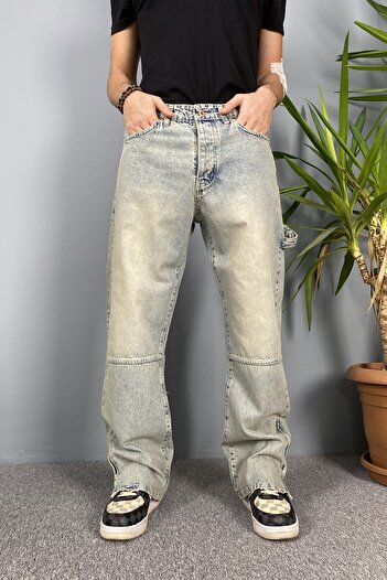 Alışveriş Sokağı Distressed Denim Trousers with Zippered Legs