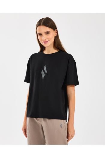SKECHERS W Graphic Tee Loose Fit T-Shirt Women's Black Tshirt S2510311-001