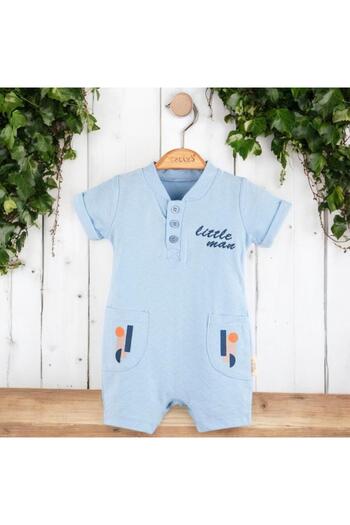 ALTINTAŞ BABY Little Man Text Printed Baby Boy Jumpsuit