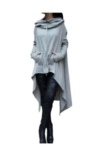 HALAMODO Hoodie Dresses, Long sweatshirt dresses with Pockets, Long Sleeve Hoodies, Autumn Sweat Dresses, Lon