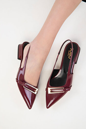 SOHO Claret Red Patent Leather Women's Classic Heeled Shoes 20449
