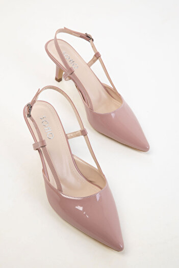 SOHO Salmon Patent Leather Women's Classic Heeled Shoes 20428