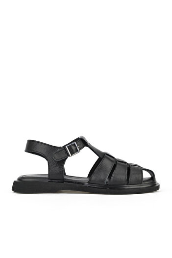 Ziya Women's Genuine Leather Sandals 1511047 Z600 Black