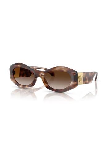 Versace Woman Irregular Sunglasses- Ve 4466u - Lense Size:54mm - Havana