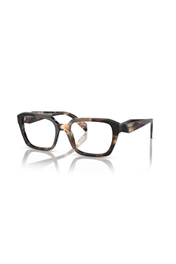 Prada Woman Irregular Eyeglasses- Pr 14zv - Lense Size:52mm - Havana