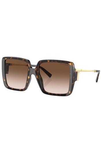 Tiffany Woman Square Sunglasses- Tf 4212u - Lense Size:55mm - Havana