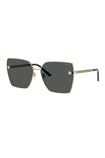 Versace Woman Square Sunglasses- Ve 2270d - Lense Size:63mm - Pale Gold