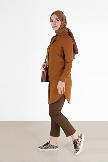 Alvina HIDDEN BUTTON BASIC TUNIC 42403