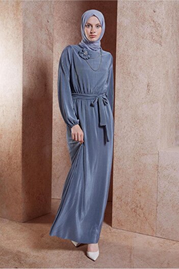 Alvina Pleated and Belted Dress - 44697