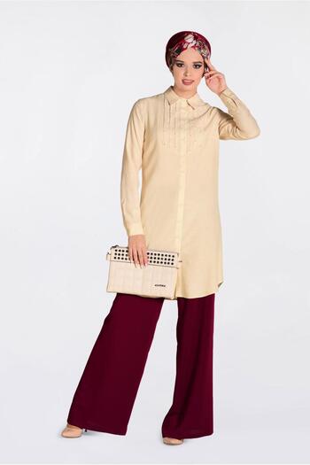 Alvina Bead Detailed Buttoned Tunic 4369