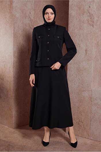 Alvina 30431 Model Buttoned Skirt Set