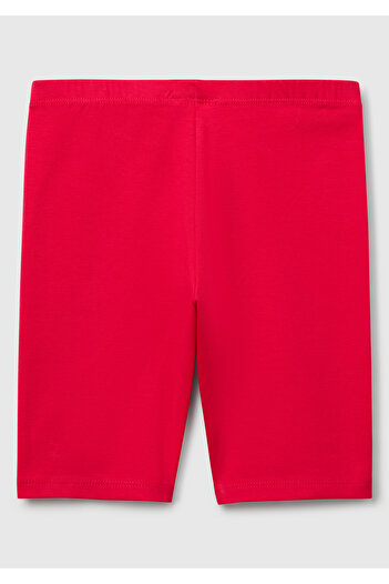 United Colors of Benetton Girl's Fuchsia Tone Sliding Tone Logo Embroidered Mini Cycling Tights