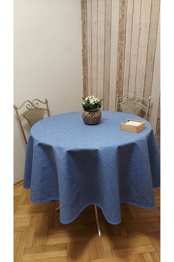 gonk Round, Plaid, Duck (Liquid Pusher, Stain Proof) Fabric, Tablecloth