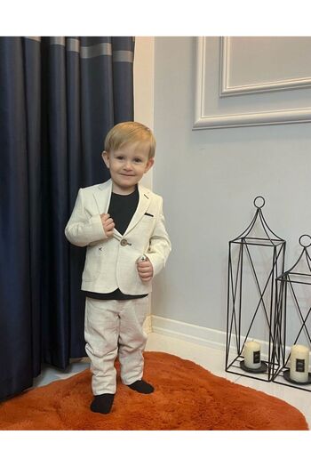 Zelhankids Boy's Linen Suit (3 Pieces Including T-Shirt)