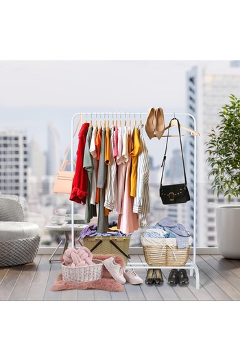 Primo Plus Metal Clothing Rack White