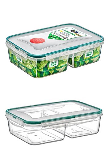 Hayveys home Microwaveable 2 Compartment Food and Supplies Storage Container with Lock Lid