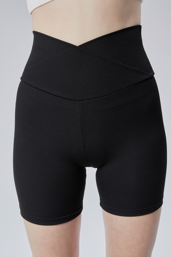 FLAMOVA KADIN YÜKSEK BEL FİTİLLİ BIKER BASIC SPOR ŞORT