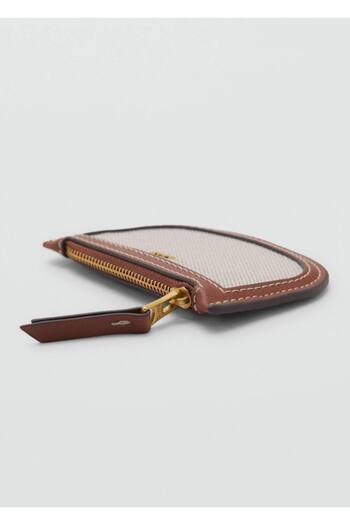 MANGO Woman Mini Oval Canvas Card Holder