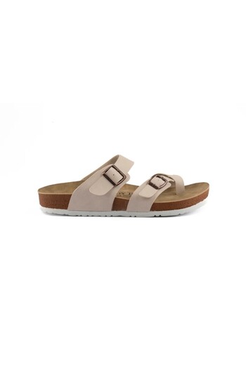 FLY SOFT S042.031 Women's Flip Flops Double Buckle Cork Sole Comfort Slippers