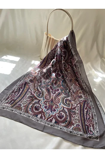 ALFA AKSESUAR 03 Retro Ethnic Pattern Soft Cotton Shawl Khaki Women