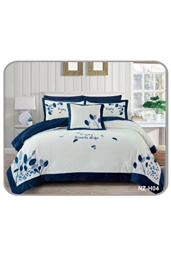 Generic En Zone Winter Single and a Half Bedspread 4 Pieces || Navy Blue
