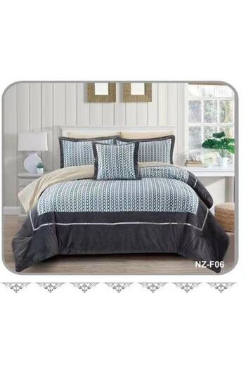 Generic En Zone Winter Double Bedspread 8 Pieces || Grey