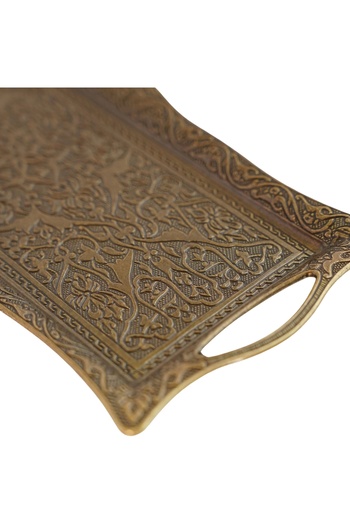 Ahinur Mutfak Authentic Ottoman Motif Mini Rectangular Tray for 2 People, Presentation, Dowry, Engagement, Promise Service Tray