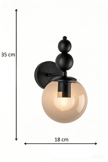 ATLANTİK AYDINLATMA 2 Pieces Wired Wall Lamp Bulk Sconce Glass Head Metal Body
