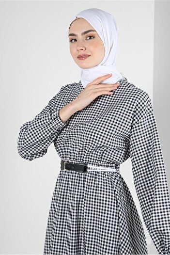 Alvina GINGERY PATTERNED CUFFS RUBBER DRESS 43721