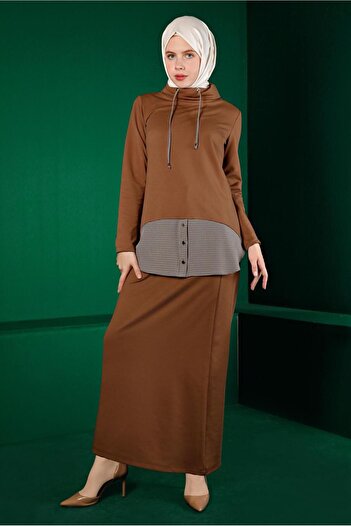 Alvina SHIRT PIECE DETAILED DOUBLE SKIRT SET 43413