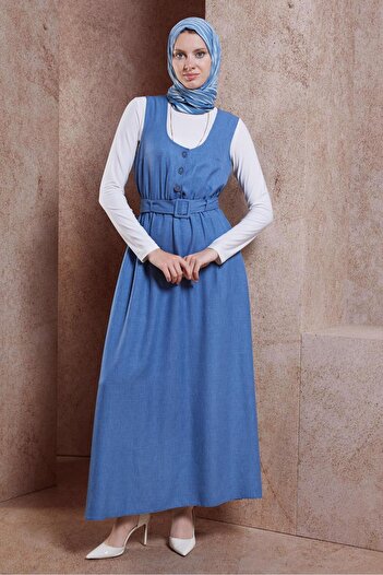 Alvina 44668 Model Gilet Belt Dress