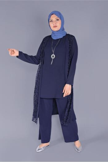 Alvina 40890 Model Silvery Lace Double Tunic