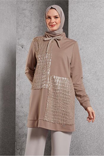 Alvina 45110 Model Patterned Tracksuit Tunic
