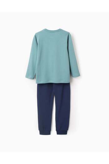 Ziddy Glow in the Dark Pyjama in Cotton for Boys 'Dragon', Blue