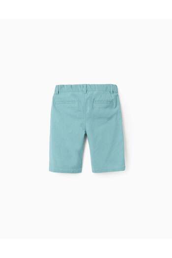 Ziddy Cotton and Linen Chino Shorts for Boys 'Long', Turquoise