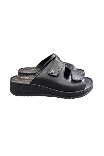 Pierre Cardin Double Banded Leather Bone Protrusion Slippers