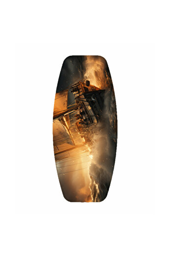 wudie Placă de echilibru cu imprimeu din lemn Rocket Balance Board Rocket Gym Board