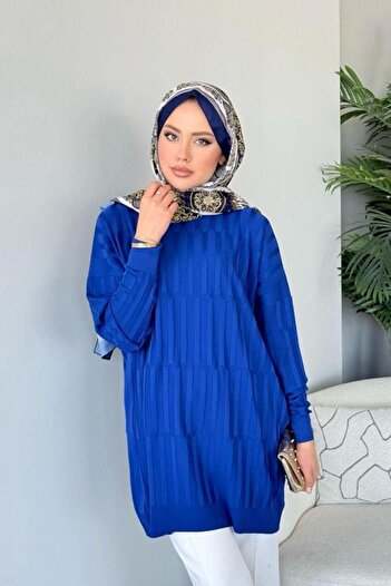 Şulemoda Giyim Baklava Desen Tunik Saks