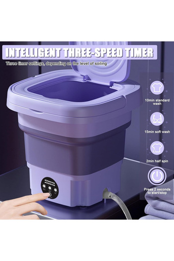 Primo Plus Portable Mini Folding Clothes Washing Machine, Bucket Automatic Mini Household Underwear Foldable